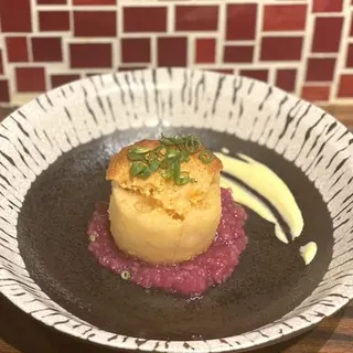 季節の青木野菜を使った揚げ出し辛子蓮根