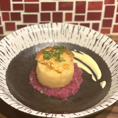 季節の青木野菜を使った揚げ出し辛子蓮根