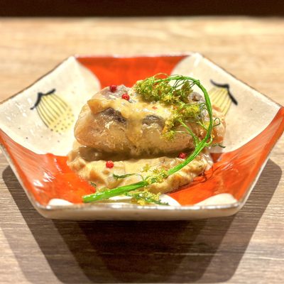 鯛の奈良西京蒸し クリームソース