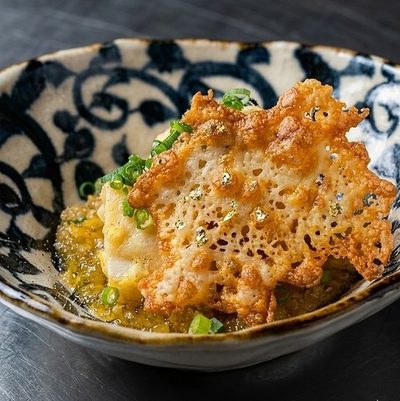 季節の青木野菜を使った揚げ出し辛子蓮根