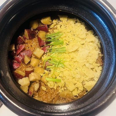 ほうじ茶土鍋~さつまいもと自家製栗バター~