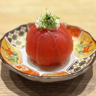 トマトの蜜煮 マスカルポーネチーズ乗せ